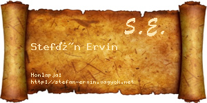 Stefán Ervin névjegykártya