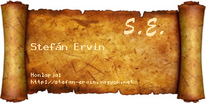 Stefán Ervin névjegykártya