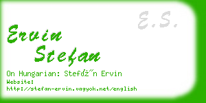 ervin stefan business card